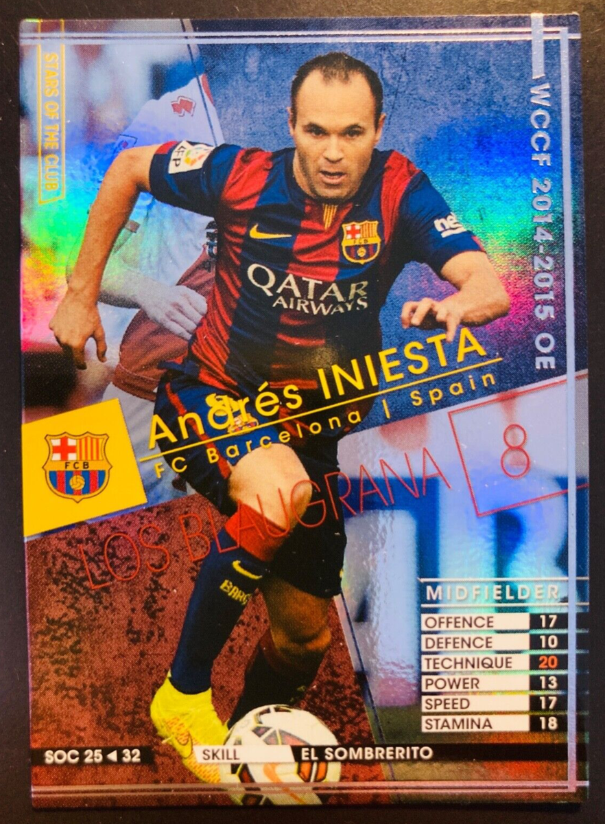 2014-15 Panini WCCF Stars of Club SOC25 Andres Iniesta Barcelona