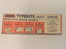 AICO Typerite Index Tabbing with PICA-Spaced Inserts 1953 Vintage Ephemera