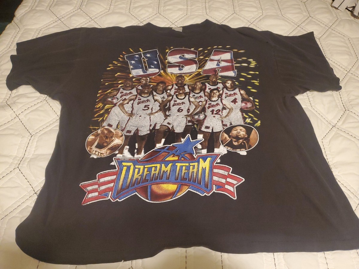 ULTRA RARE VINTAGE 1996 USA BASKETBALL DREAM TEAM 2 RAP T ULTRA RARE VINTAGE 1996 USA BASKETBALL DREAM TEAM 2 RAP T