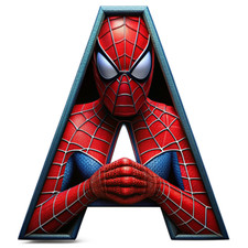 Letters alphabet Wall Art initial Print Picture kids bedroom spiderman