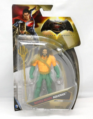 Batman vs Superman Aquaman Action Figure Battle Ready with Trident New on Card
