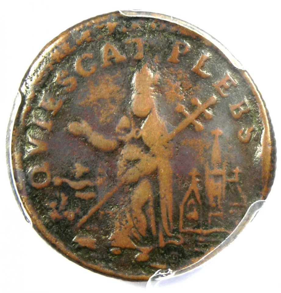 1670 New Jersey St Patrick Farthing Colonial Coin 1/4P - PCGS VF30 - $1900 Value - Image 4 of 4