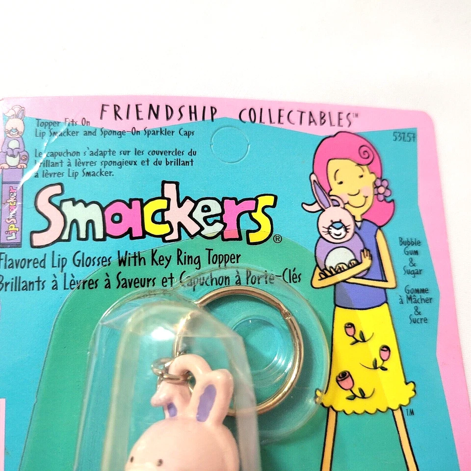 Vtg Lip Smackers Friendship Collectables Bunny Key Ring Topper Bubble Gum /Sugar - Image 4 of 4