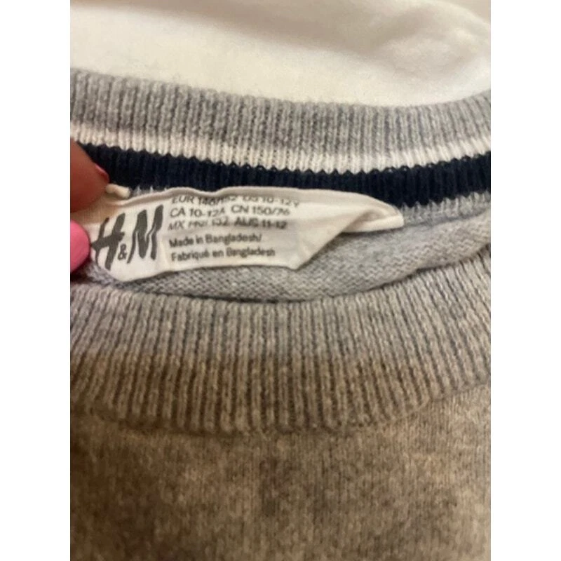 Suéter H&M Gris Manga Larga Cuello Redondo Niños Talla 10-12Y Foto 3 de 3