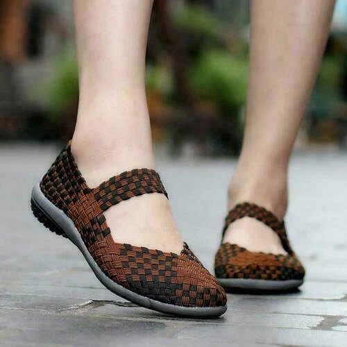 Mujeres Zapatos para Caminar Sin Cordones Tejidos Elásticos Mary Jane Planos Ligeros Moda - Imagen 14 de 20