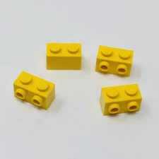 11211 LEGO Parts Brick Modified 1x2 w/ Studs On One Side YELLOW (4)