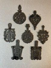 Six Cast Iron Vintage Mini Trivets - Approx 5 inches long each