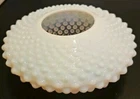 Fenton Vase Rose Bowl 7"x3" White Opalescent Hobnail Low Round - Rare *READ*