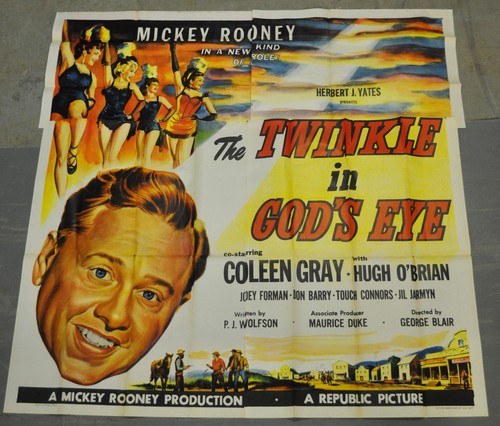 TWINKLE IN GOD'S EYE '55 ORIG 81X81 6-SHT MOVIE POSTER MICKEY ROONEY COLEEN GREY