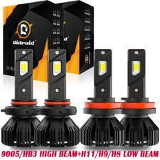 H11 9005 LED Headlight Super Bright Bulbs Kit 6000K White 20000LM High/Low Beam