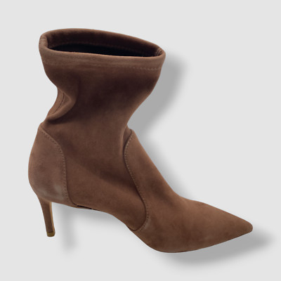 Stuart Weitzman Women's Brown Stuart 75 Suede Ankle Bootie Boot Shoes Size 5