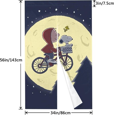 Peanuts Snoopy Noren Goodwill Vorhang 86 x 143 cm Night Sky Moon Charlie Brown