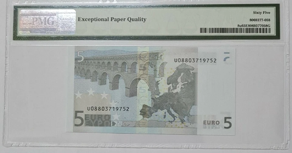 2002 European Union/France 5 Euro PMG65 EPQ GEM UNC {P-8u} Prefix "U" - Image 2 of 3