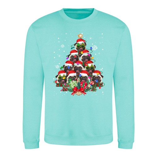 Pug Dog Gifts Xmas Christmas Adult & Kids Sweatshirt Jumper - Picture 7 of 11