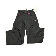 Champion Snow Pants Girls M 7/8 Black Insulated Zip Pockets Ski