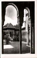 Vintage Black & White Postcard Alhambra Palace Moorish Architecture Spain