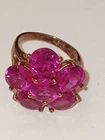 *Reserved For Kimbojones* Vintage Sterling Silver Vermil Ruby Cluster Ring