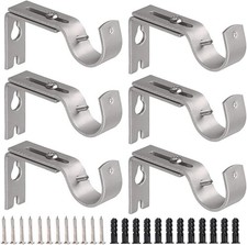 Curtain Pole Brackets 6Pcs Adjustable Curtain Rod Brackets for 25mm Poles Metal
