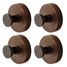4 Plastic Suction Cup Hooks Walnut Color for Organizing For Bathroom Items