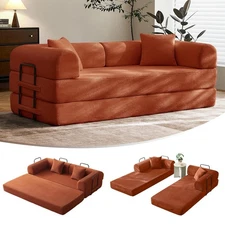 4 in 1 Convertible Sofa Bed Couch Corduroy Modular Sofa for Living Room Bedroom