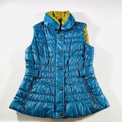 TAIFUN Steppweste Damen Blau Gr. 36 S Übergangsjacke Glanz-Optik Outdoor