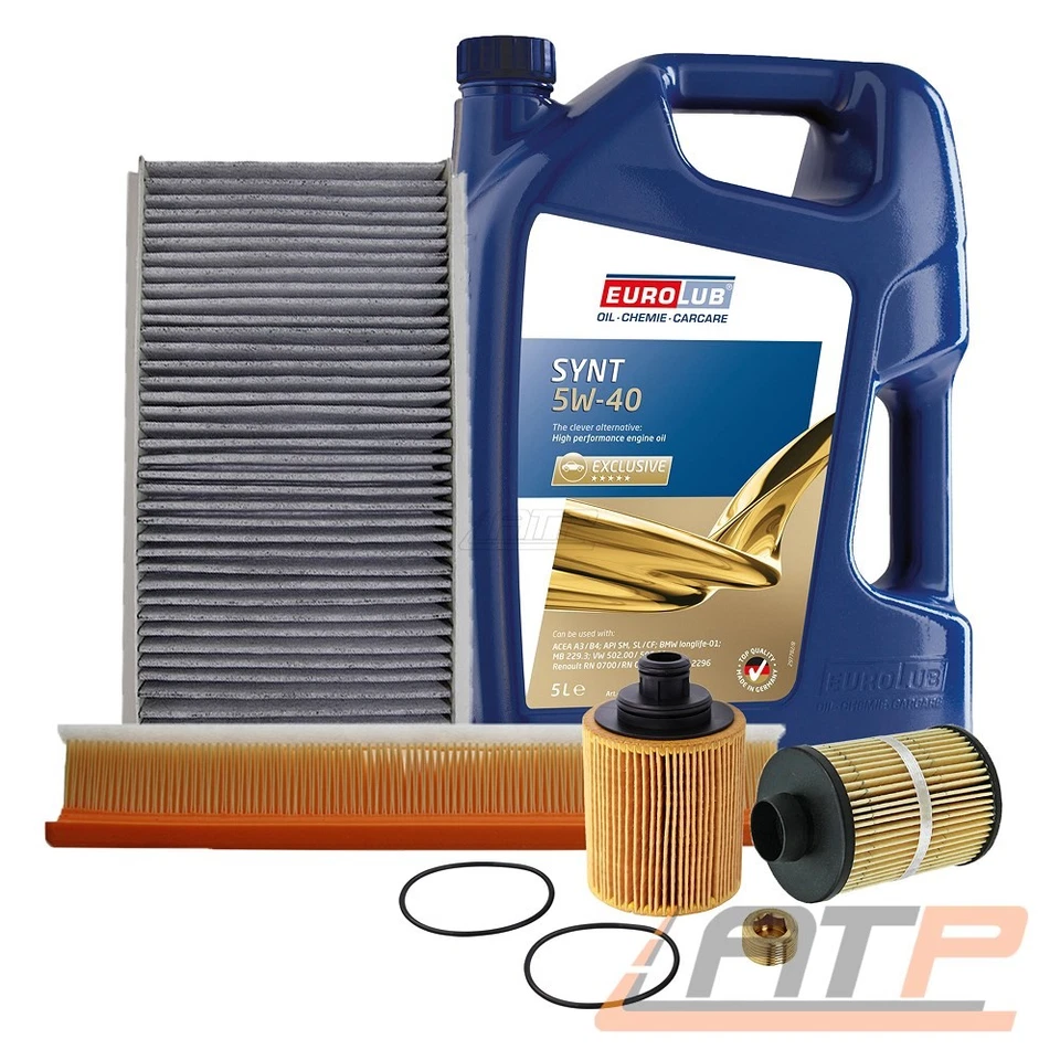 INSPEKTIONSPAKET FILTERSATZ SET B+5L EUROLUB 5W-40 FÜR OPEL CORSA C 1.3 CDTI