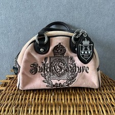 Vintage Y2K Juicy Couture McBling Pink Brown Velour Bubblegum Handbag Rare HTF