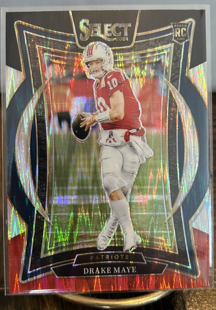 2024 Drake Maye Select Concourse #27 Red & Black Shock Prizm Rookie RC Patriots