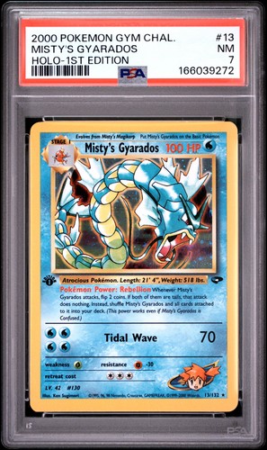 2000 POKEMON GYM CHALLENGE HOLO-1ST EDITION #13 MISTY'S GYARADOS PSA 7