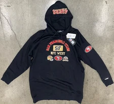 NEW WITH TAGS SAN FRANCISCO 49ERS NFC WEST PATCHES HIGHEST QUALITY HOODIE NWT XL