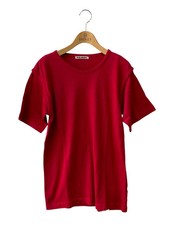 Issey Miyake Men'S Ly12022 T-Shirt M Red Crew Neck Linen Blend Vintage 80S Brush