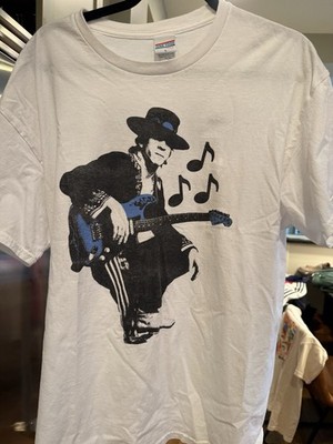 Stevie Ray Vaughan / Junk Food Clothing / Retro Graphic T-Shirt Adult Size Large