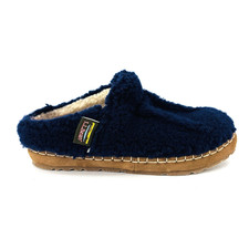 Womens 7 M LL Bean Sherpa Pile Fleece Slip On Slippers Slides Blue 514178