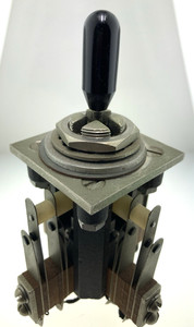 VINTAGE PANEL MOUNT 8 pole, 5 position ,non shorting,  JOYSTICK LEVER SWITCH