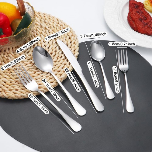 Silverware Set 50 Piece Stainless Steel Flatware Set Silverware Utensils for ... - Picture 2 of 6