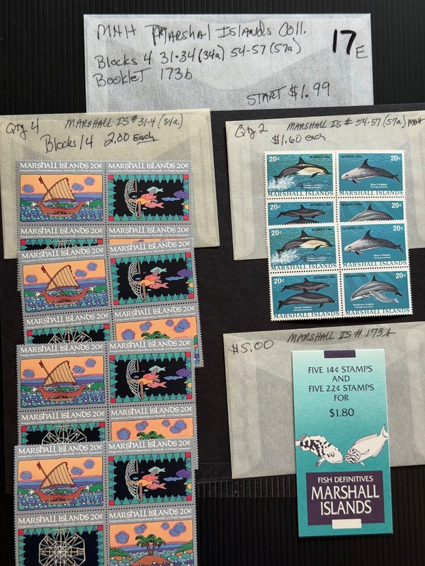 Marshal islands  MNH # Blocks 4  31-34(34a), 54-57(57a), 173b