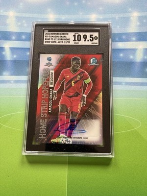 2022-23 Bowman Chrome Road to UEFA Under21 Auto Amadou Onana /99 SGC 9.5