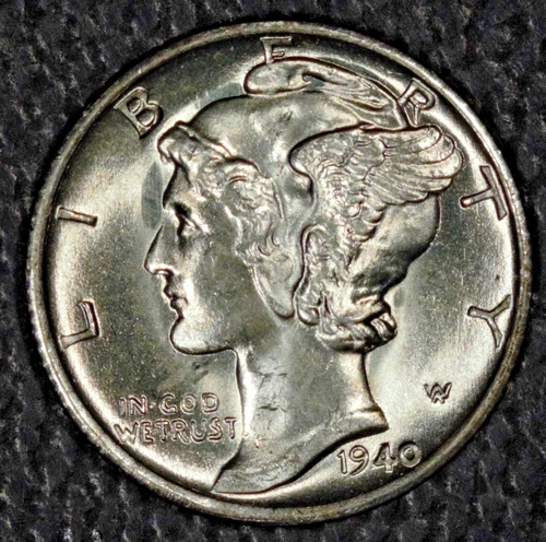 1940-S Mercury Dime, Very Choice BU, Close to FB