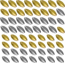 60 Pcs Gold and Sliver Fishing Lures Making Kit, Spoons Gold,Silver 