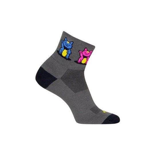 Socks - SockGuy - Charm 3" L/XL Cycling/Running NEW Cat Gray MEN - Image 3 of 4