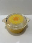 Vintage Pyrex 473 Yellow Daisy 1 Qt Casserole w/ 470-C Lid Sunflower 1970s