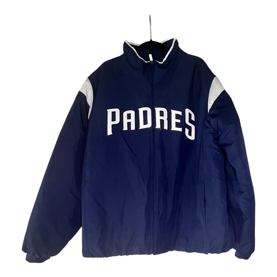 San Diego Padres Majestic Authentic Collection Dugout Jacket 2XL Team Issued - Image 2 of 4