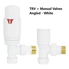 Thermostatic TRV Angled/Corner/Straight Lockshield Radiator Valves Set One Pair