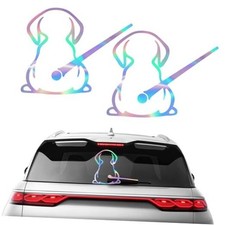 2 PCS Car Dog Rear Wipers Windshield Decals, Cute Animal Puppy Auto Colorful