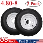 Set of 2 4.80-8 Trailer Tires & Rims 6 Ply 4.80x8 480-8 Load Range C 5 Lug Tires