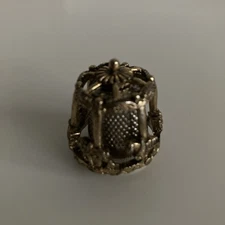 Vintage Nicholas Gish Thimble Pewter Gold tone Horse Carousel The Carousel Spins