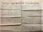 Daily Richmond Examiner 1861 Nov 26 Civil War Era Newspaper