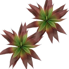 2Pcs Pineapple Artificial Succulent Plants 12.5IN Faux Large Aloe Plant for H...