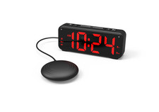 PROFI schwarz VIBRATION Uhr Tischuhr XXL Display Senioren vibrierender Wecker Vi