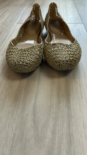 Melissa + campana size 5 Gold Glittery Sparkle casual women’s flats w/duster bag - Picture 10 of 14